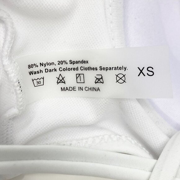 White 2-Piece Bikini High Waisted Scalloped Trim Balconette Push Up Top NWOT - Picture 9 of 13